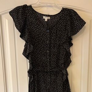 Max Studio Black and White Polka Dot Jumpsuit